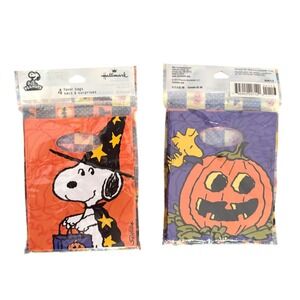 Peanuts Halloween Favor Bags Hallmark Snoopy Witch & Pumpkin (8‎ total bags)